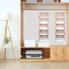 imageMAX Houser 6 Tier Shelf Hanging Closet Organizer Closet Hanging Shelf with 2 Sturdy Hooks for Storage FoldableGrey and Beige