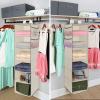 imageMAX Houser 6 Tier Shelf Hanging Closet Organizer Closet Hanging Shelf with 2 Sturdy Hooks for Storage FoldableGrey and Beige2