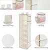 imageMAX Houser 6 Tier Shelf Hanging Closet Organizer Closet Hanging Shelf with 2 Sturdy Hooks for Storage FoldableGrey and Beige2