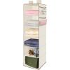 imageMAX Houser 6 Tier Shelf Hanging Closet Organizer Closet Hanging Shelf with 2 Sturdy Hooks for Storage FoldableGrey and Beige2