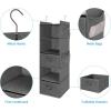 imageMAX Houser 6 Tier Shelf Hanging Closet Organizer and 5 Tier Shelf Hanging Closet Organizer Closet Hanging Shelf with 2 Sturdy Hooks for Storage FoldableBeige and GreyD2