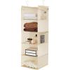 image5Shelf Over The Door Hanging Organizer with 2 Metal Hooks5 Pocket Over The Door Wall Mount Storage with Clear Windows for Baby Nursery Bathroom ClosetBedroomDormBeige2 PackBeige