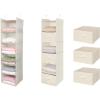 imageMAX Houser 6 Tier Shelf Hanging Closet Organizer Closet Hanging Shelf with 2 Sturdy Hooks for Storage FoldableBeige and BeigeD3