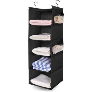 image5Shelf Over The Door Hanging Organizer with 2 Metal Hooks5 Pocket Over The Door Wall Mount Storage with Clear Windows for Baby Nursery Bathroom ClosetBedroomDormBeige2 PackBlack