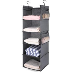 image5Shelf Over The Door Hanging Organizer with 2 Metal Hooks5 Pocket Over The Door Wall Mount Storage with Clear Windows for Baby Nursery Bathroom ClosetBedroomDormBeige2 PackGrey