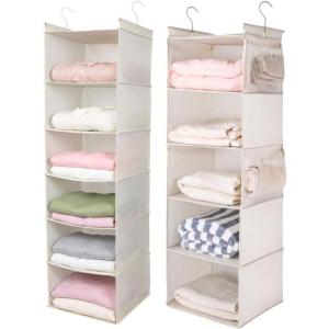 imageMAX Houser 65 Tier Shelf Hanging Closet Organizer Closet Hanging Shelf with 2 Sturdy Hooks for Storage Foldable