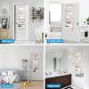image4Shelf Over The Door Hanging Organizer with 2 Metal Hooks4 Pocket Over The Door Wall Mount Storage with Clear Windows for Baby Nursery Bathroom ClosetBedroom DiapersKids Toys Gray and Beige