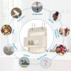 image4Shelf Over The Door Hanging Organizer with 2 Metal Hooks4 Pocket Over The Door Wall Mount Storage with Clear Windows for Baby Nursery Bathroom ClosetBedroom DiapersKids Toys Gray and Beige