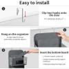 image4Shelf Over The Door Hanging Organizer with 2 Metal Hooks4 Pocket Over The Door Wall Mount Storage with Clear Windows for Baby Nursery Bathroom ClosetBedroom DiapersKids Toys Gray and Beige
