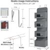image4Shelf Over The Door Hanging Organizer with 2 Metal Hooks4 Pocket Over The Door Wall Mount Storage with Clear Windows for Baby Nursery Bathroom ClosetBedroom DiapersKids Toys Gray and Beige