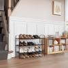 imageMAX Houser 2Tier Metal Shoe Rack Free Standing Shoe Storage Organizer Wire Grid Shoe Tower for Closet Bedroom Entryway GunmetalBlack