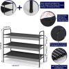 imageMAX Houser 2Tier Metal Shoe Rack Free Standing Shoe Storage Organizer Wire Grid Shoe Tower for Closet Bedroom Entryway GunmetalBlack
