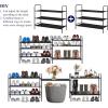 imageMAX Houser 2Tier Metal Shoe Rack Free Standing Shoe Storage Organizer Wire Grid Shoe Tower for Closet Bedroom Entryway GunmetalBlack