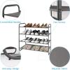 imageMAX Houser 2Tier Metal Shoe Rack Free Standing Shoe Storage Organizer Wire Grid Shoe Tower for Closet Bedroom Entryway GunmetalDark Grey