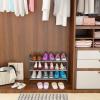 imageMAX Houser 2Tier Metal Shoe Rack Free Standing Shoe Storage Organizer Wire Grid Shoe Tower for Closet Bedroom Entryway GunmetalDark Grey
