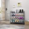 imageMAX Houser 2Tier Metal Shoe Rack Free Standing Shoe Storage Organizer Wire Grid Shoe Tower for Closet Bedroom Entryway GunmetalDark Grey