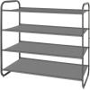 imageMAX Houser 2Tier Metal Shoe Rack Free Standing Shoe Storage Organizer Wire Grid Shoe Tower for Closet Bedroom Entryway GunmetalDark Grey