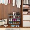 imageMAX Houser 2Tier Metal Shoe Rack Free Standing Shoe Storage Organizer Wire Grid Shoe Tower for Closet Bedroom Entryway GunmetalDark Grey