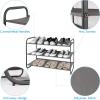 imageMAX Houser 2Tier Metal Shoe Rack Free Standing Shoe Storage Organizer Wire Grid Shoe Tower for Closet Bedroom Entryway GunmetalDark Grey