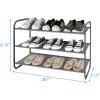 imageMAX Houser 2Tier Metal Shoe Rack Free Standing Shoe Storage Organizer Wire Grid Shoe Tower for Closet Bedroom Entryway GunmetalDark Grey
