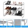 imageMAX Houser 2Tier Metal Shoe Rack Free Standing Shoe Storage Organizer Wire Grid Shoe Tower for Closet Bedroom Entryway GunmetalLight Gray
