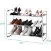 imageMAX Houser 2Tier Metal Shoe Rack Free Standing Shoe Storage Organizer Wire Grid Shoe Tower for Closet Bedroom Entryway GunmetalLight Gray