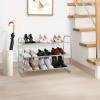 imageMAX Houser 2Tier Metal Shoe Rack Free Standing Shoe Storage Organizer Wire Grid Shoe Tower for Closet Bedroom Entryway GunmetalLight Gray
