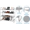imageMAX Houser 2Tier Metal Shoe Rack Free Standing Shoe Storage Organizer Wire Grid Shoe Tower for Closet Bedroom Entryway GunmetalLight Gray