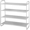 imageMAX Houser 2Tier Metal Shoe Rack Free Standing Shoe Storage Organizer Wire Grid Shoe Tower for Closet Bedroom Entryway GunmetalLight Gray