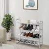 imageMAX Houser 2Tier Metal Shoe Rack Free Standing Shoe Storage Organizer Wire Grid Shoe Tower for Closet Bedroom Entryway GunmetalLight Gray