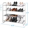 imageMAX Houser 2Tier Metal Shoe Rack Free Standing Shoe Storage Organizer Wire Grid Shoe Tower for Closet Bedroom Entryway GunmetalLight Gray