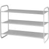 imageMAX Houser 2Tier Metal Shoe Rack Free Standing Shoe Storage Organizer Wire Grid Shoe Tower for Closet Bedroom Entryway GunmetalLight Gray