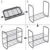 imageMAX Houser 2Tier Metal Shoe Rack Free Standing Shoe Storage Organizer Wire Grid Shoe Tower for Closet Bedroom Entryway GunmetalMetal Gunmetal