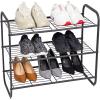 imageMAX Houser 2Tier Metal Shoe Rack Free Standing Shoe Storage Organizer Wire Grid Shoe Tower for Closet Bedroom Entryway GunmetalMetal Gunmetal