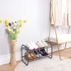 imageMAX Houser 2Tier Metal Shoe Rack Free Standing Shoe Storage Organizer Wire Grid Shoe Tower for Closet Bedroom Entryway GunmetalMetal Gunmetal