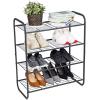 imageMAX Houser 2Tier Metal Shoe Rack Free Standing Shoe Storage Organizer Wire Grid Shoe Tower for Closet Bedroom Entryway GunmetalMetal Gunmetal