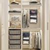 imageMAX Houser 3 Tier Shelf Hanging Closet Organizer Space SaverCloset Hanging Shelf with 2 Sturdy Hooks for Storage Foldable GreyAshy