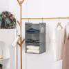 imageMAX Houser 3 Tier Shelf Hanging Closet Organizer Space SaverCloset Hanging Shelf with 2 Sturdy Hooks for Storage Foldable GreyAshy