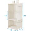 imageMAX Houser 3 Tier Shelf Hanging Closet Organizer Space SaverCloset Hanging Shelf with 2 Sturdy Hooks for Storage Foldable GreyBeige