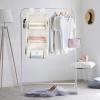 imageMAX Houser 3 Tier Shelf Hanging Closet Organizer Space SaverCloset Hanging Shelf with 2 Sturdy Hooks for Storage Foldable GreyBeige2
