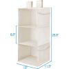 imageMAX Houser 3 Tier Shelf Hanging Closet Organizer Space SaverCloset Hanging Shelf with 2 Sturdy Hooks for Storage Foldable GreyBeige2