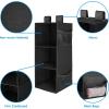 imageMAX Houser 3 Tier Shelf Hanging Closet Organizer Space SaverCloset Hanging Shelf with 2 Sturdy Hooks for Storage Foldable GreyBlack