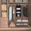 imageMAX Houser 3 Tier Shelf Hanging Closet Organizer Space SaverCloset Hanging Shelf with 2 Sturdy Hooks for Storage Foldable GreyBlack