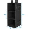 imageMAX Houser 3 Tier Shelf Hanging Closet Organizer Space SaverCloset Hanging Shelf with 2 Sturdy Hooks for Storage Foldable GreyBlack