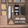 imageMAX Houser 3 Tier Shelf Hanging Closet Organizer Space SaverCloset Hanging Shelf with 2 Sturdy Hooks for Storage Foldable GreyDark