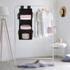 imageMAX Houser 3 Tier Shelf Hanging Closet Organizer Space SaverCloset Hanging Shelf with 2 Sturdy Hooks for Storage Foldable GreyDark