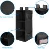 imageMAX Houser 3 Tier Shelf Hanging Closet Organizer Space SaverCloset Hanging Shelf with 2 Sturdy Hooks for Storage Foldable GreyDark