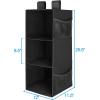 imageMAX Houser 3 Tier Shelf Hanging Closet Organizer Space SaverCloset Hanging Shelf with 2 Sturdy Hooks for Storage Foldable GreyDark