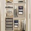 imageMAX Houser 3 Tier Shelf Hanging Closet Organizer Space SaverCloset Hanging Shelf with 2 Sturdy Hooks for Storage Foldable GreyGrey2