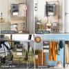 imageMAX Houser 3 Tier Shelf Hanging Closet Organizer Space SaverCloset Hanging Shelf with 2 Sturdy Hooks for Storage Foldable GreyGrey2